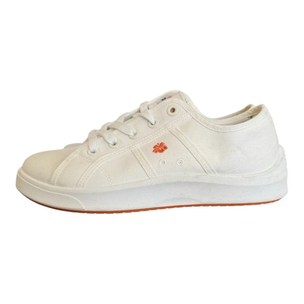 Tommy Bahama White Canvas Low Top Sneakers Size 9 Casual Island Lifestyle